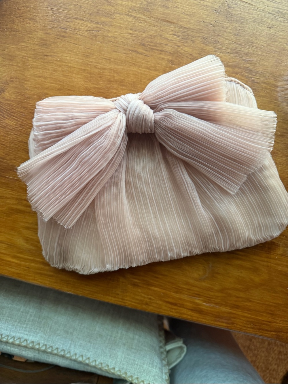 Loeffler Randall Pleated Bow Clutch - Blush